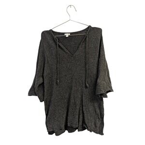 J. Jill Pure Jill Speckled Pullover Sweater Shirt Lagenlook Wool Blend Gray S